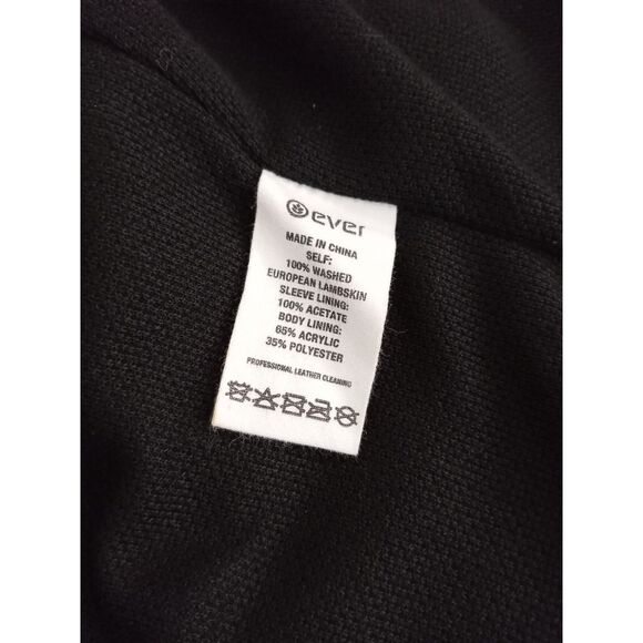 EVER Leather Hoodie Jacket NWOT Moto Distressed Black Zip Lined Pockets Small XS - Picture 7 of 10